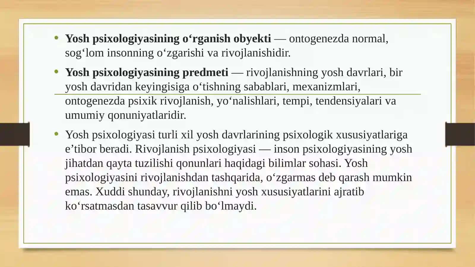 Yosh va pedagogik psixologiya fanining vazifalari va rivojlanish bosqichlari 4