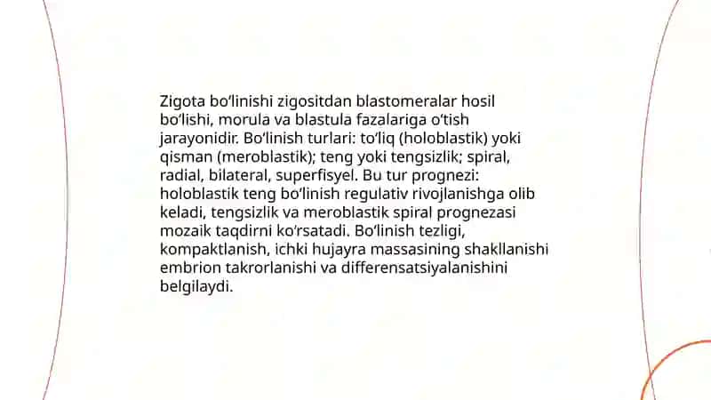 Proembrional rivojlanishning umumiy qonuniyatlari (prognez) 4