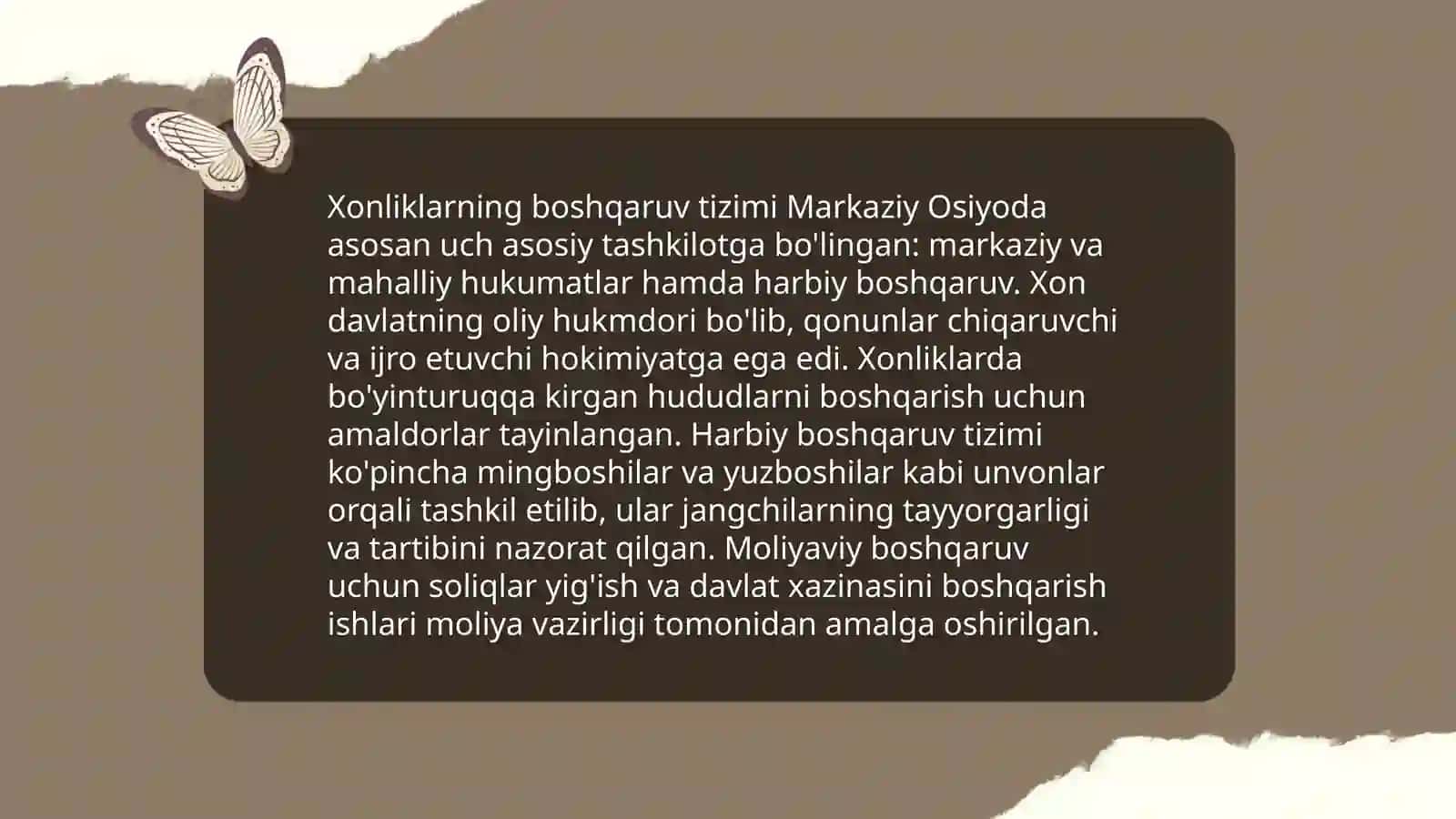 Oʻrta Osiyo xonliklari davlati va huquqi 4