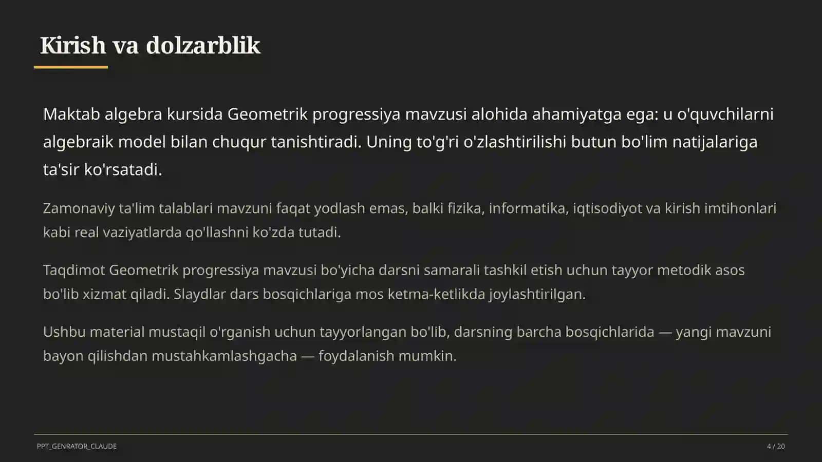 Geometrik progressiya (9-sinf) 4