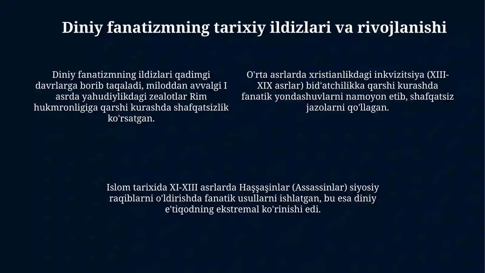 Diniy fanatizmekstremizmfundamentalizmvaterrorizmningtarixi 4