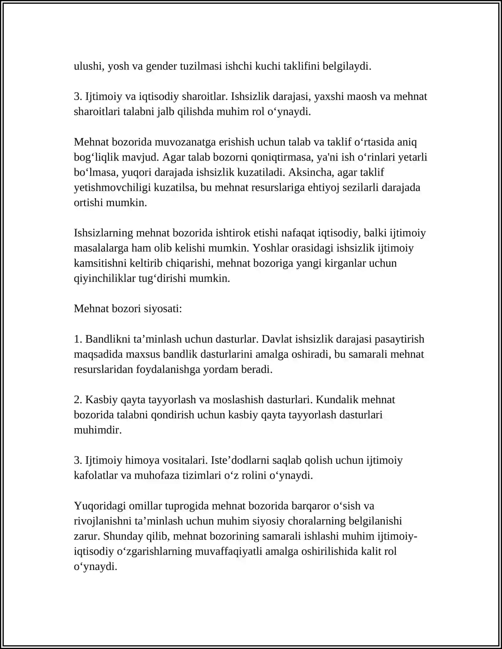 MEHNAT BOZORI VA KORXONALARDA MEHNAT RESURSLARIDAN FOYDALANISH 4