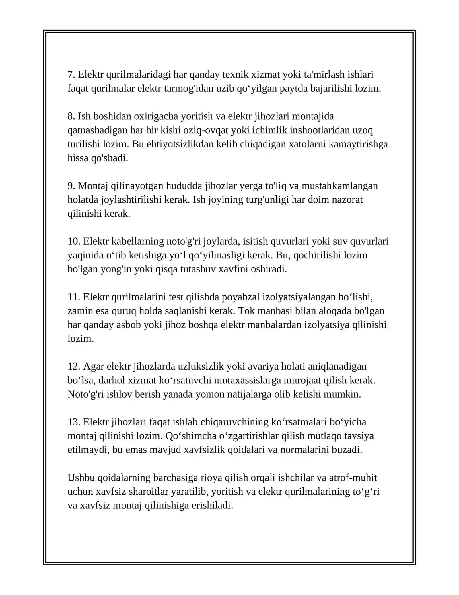 Yoritish va Elektr Qurilmalarini Mantaj Qilish 4