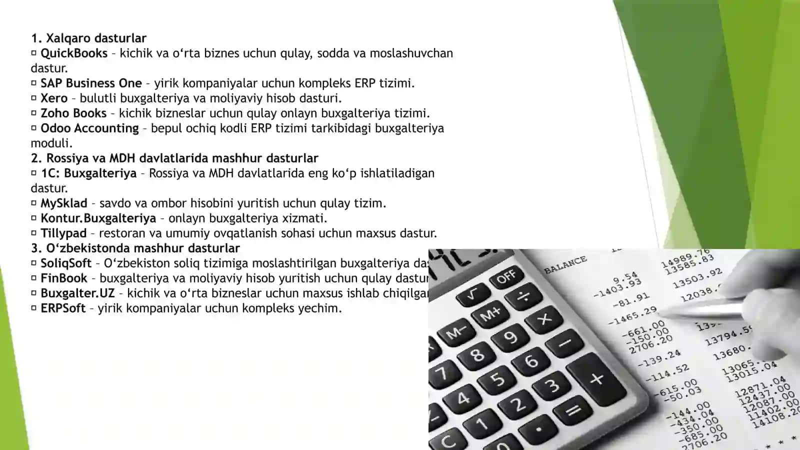 Buxgalteriya hisobida axborot texnologiyalar qoʻllash asoslari 4