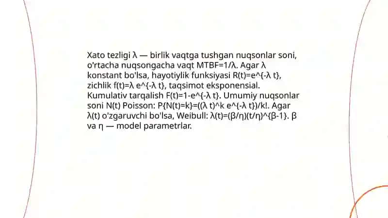 Hisoblash mashinalari va tizimlarining ishonchlili miqdoriy tavsifi 4