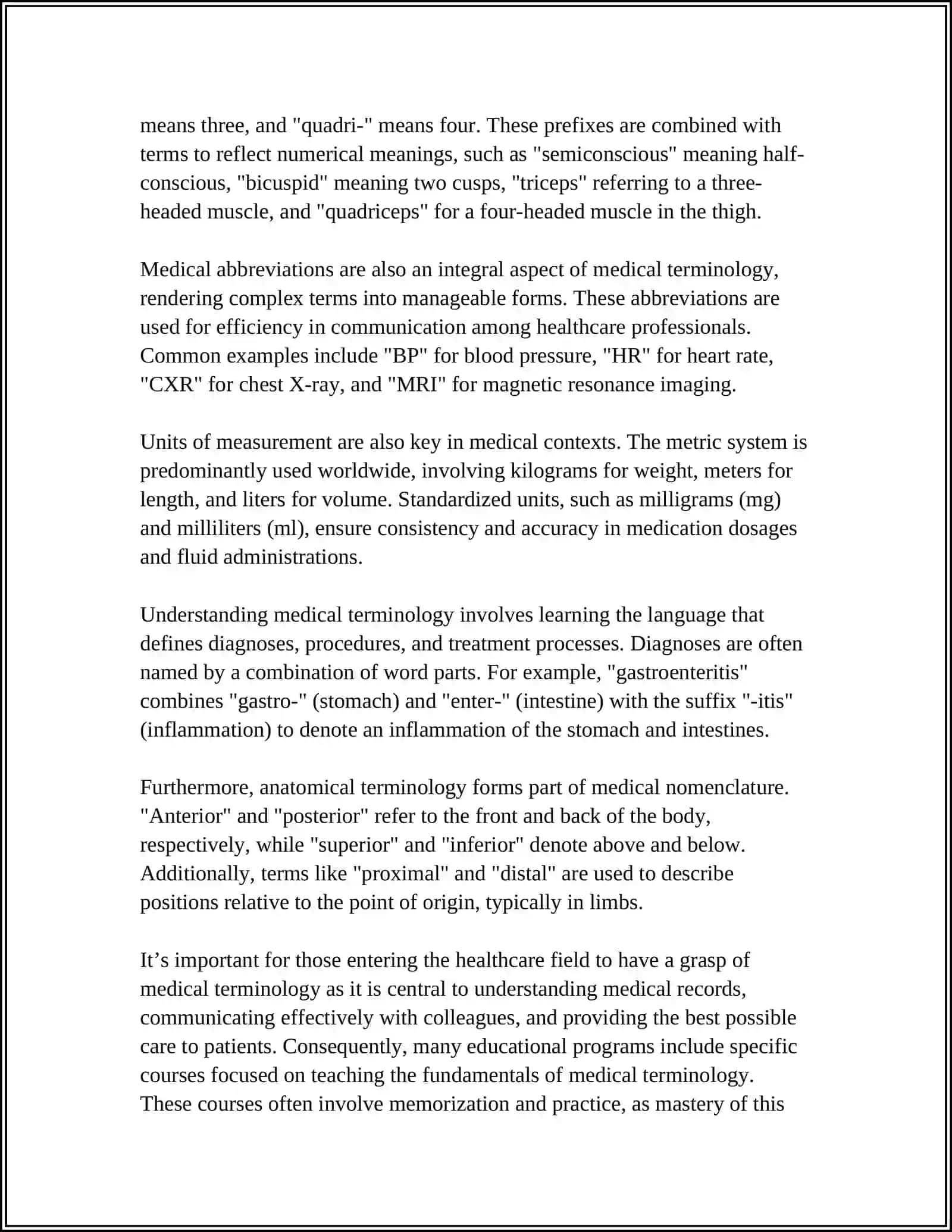 MEDICINE LANGUAGE 4
