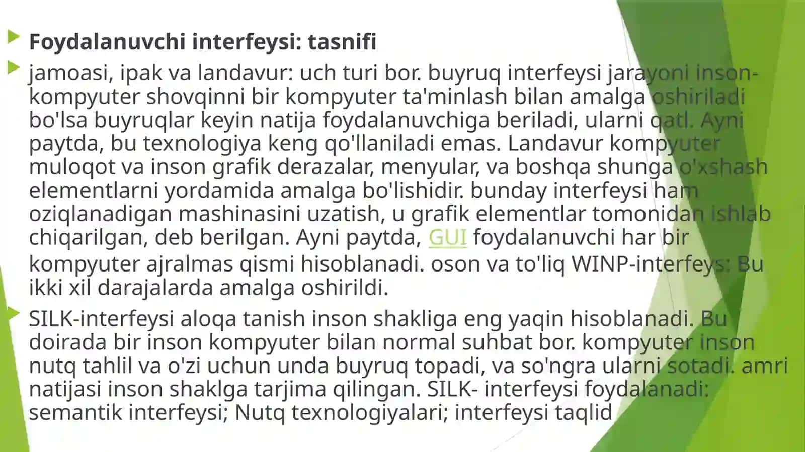 Foydalanuvchi Interfeysiturlari 4