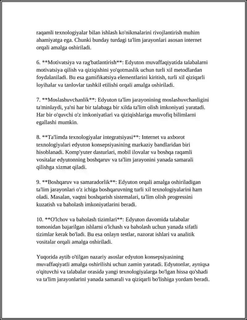 EDYUTON KONSEPSIYASI MAVZUSIDA MUSTAQIL ISH 4