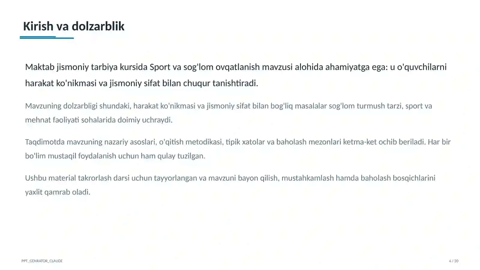 Sport va sog'lom ovqatlanish (8-sinf) 4