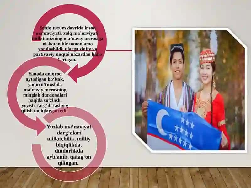 O‘zbekistonda milliy qadriyatlar va tarixni  tiklash borasidagi islohotlar mazmuni. 4