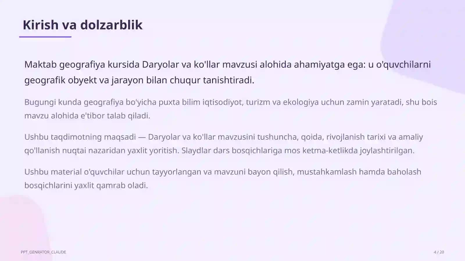 Daryolar va ko'llar (6-sinf) 4