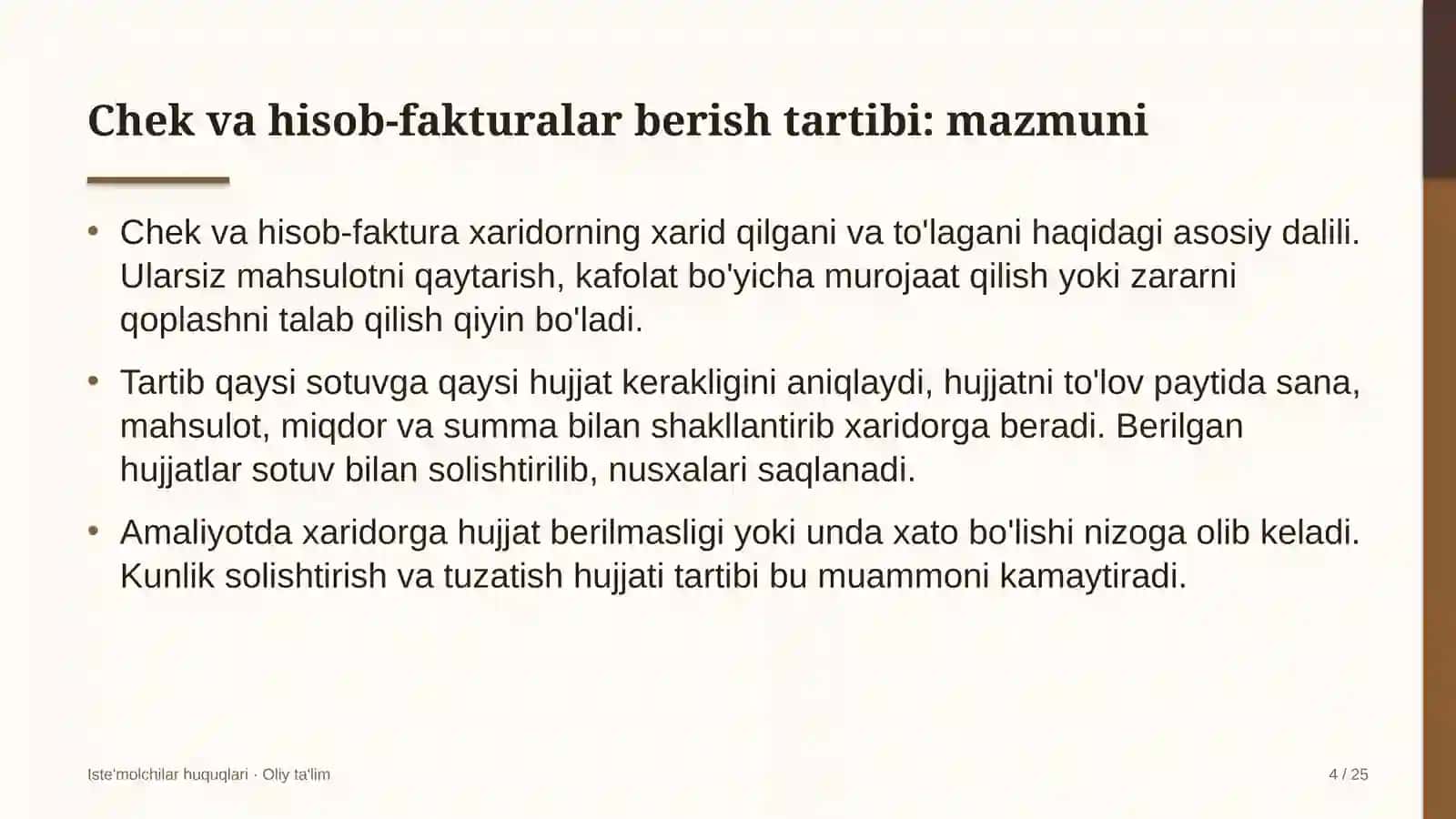 blogerlik faoliyatida xaridorlarga chek va hisob fakturalar berish tartibi 2245 4