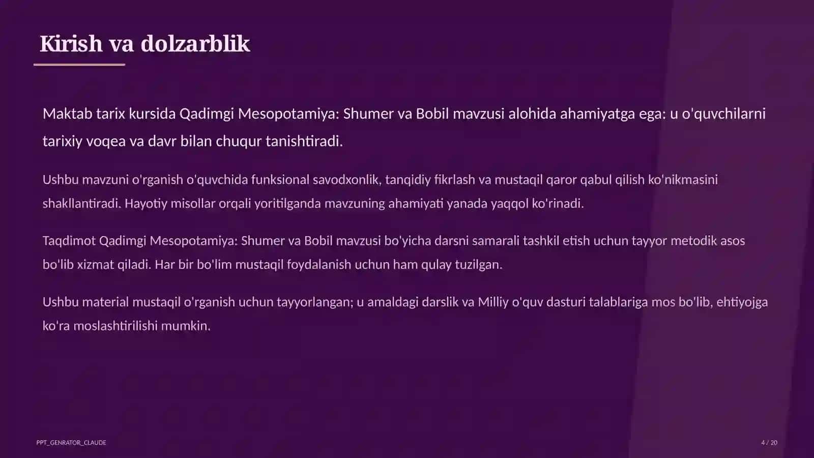Qadimgi Mesopotamiya: Shumer va Bobil (6-sinf) 4
