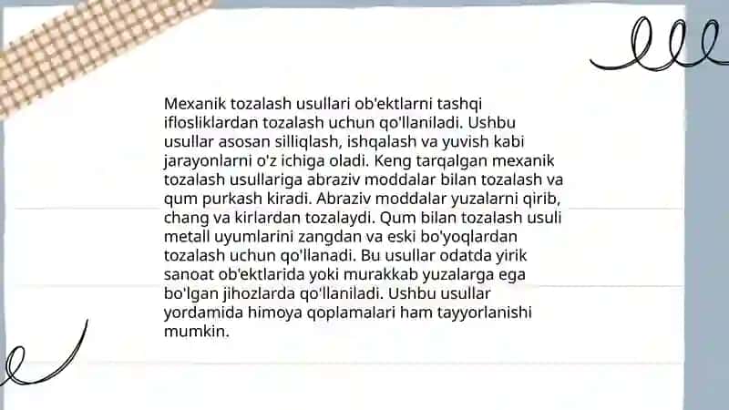 Moddalarni tozalash usullari 4