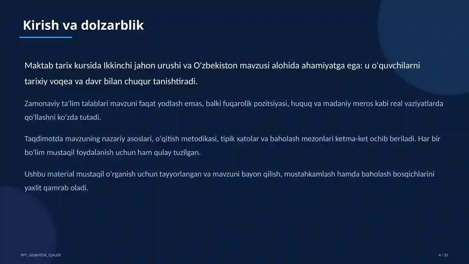 Ikkinchi jahon urushi va O'zbekiston (10-sinf) 4