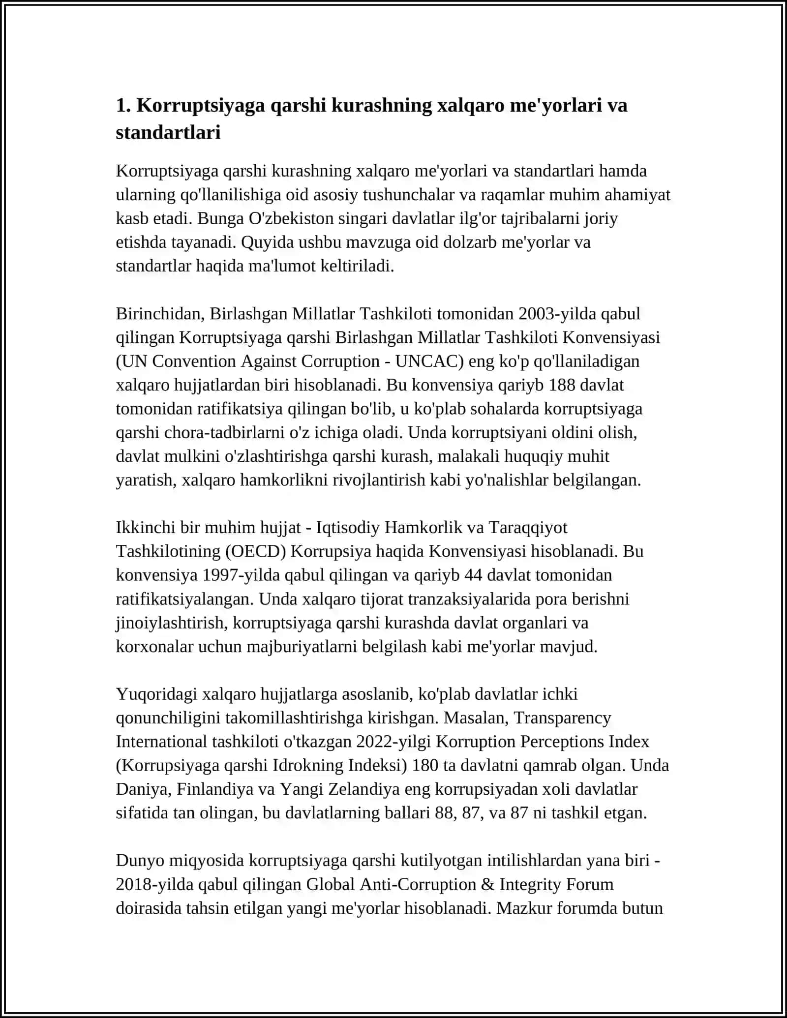 KORRUPSIYAGA QARSHI KURASHISH TIZIMINING RIVOJLANISHI: XORIJIY VA MILLIY TAJRIBA 4