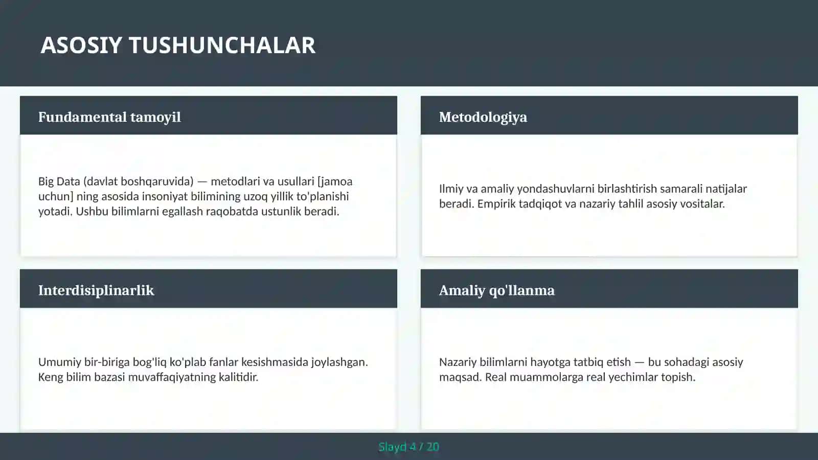BIG DATA (DAVLAT BOSHQARUVIDA) — METODLARI VA USULLARI [JAMOA UCHUN] 4