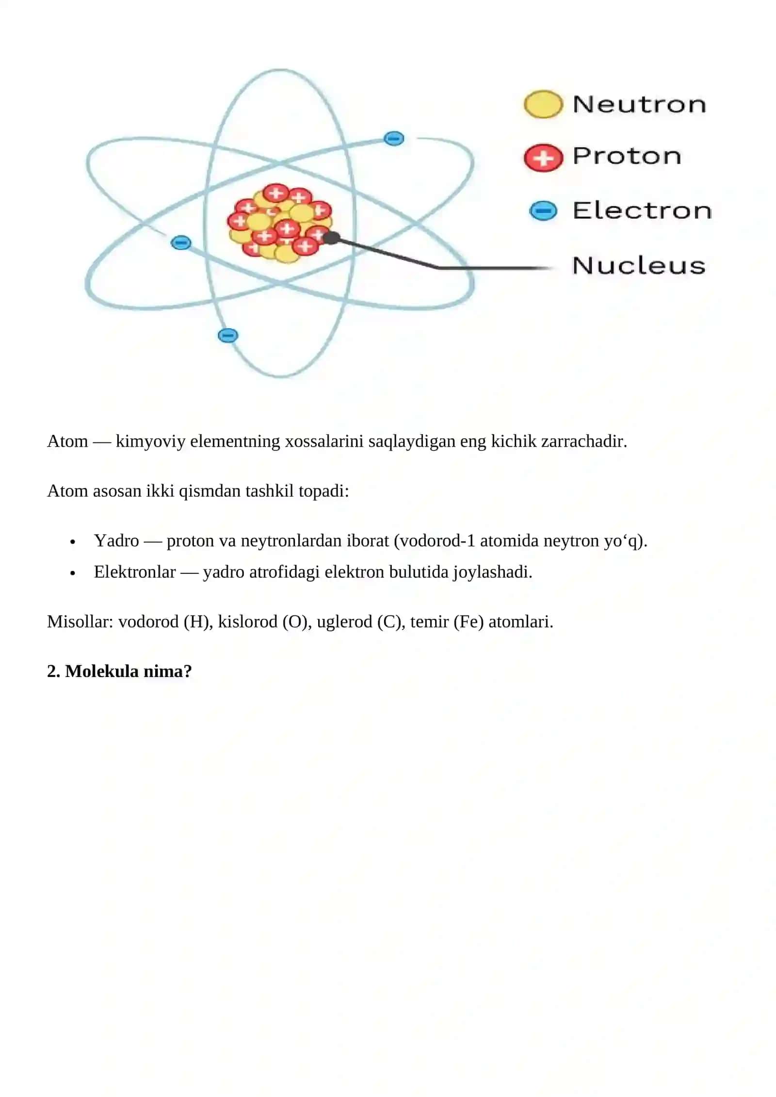 DARS ISHLANMA ATOM VA MOLEKULA 4