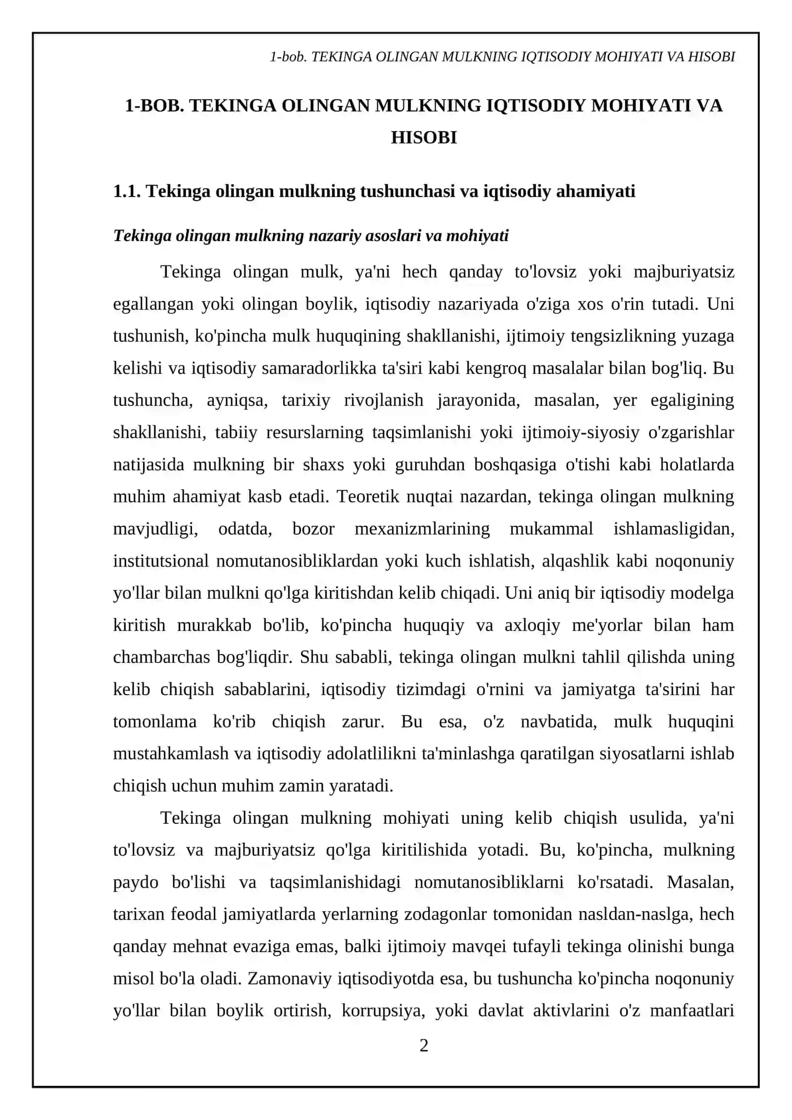 Tekinga olingan mulk 4