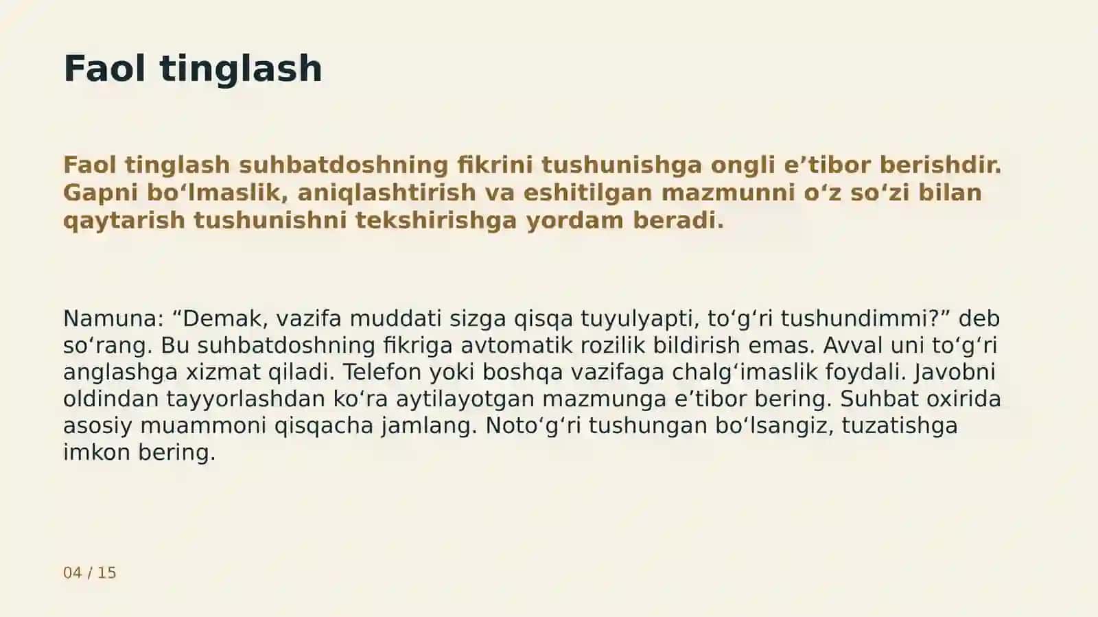 Muloqot madaniyati va nizolarni hal qilish 4