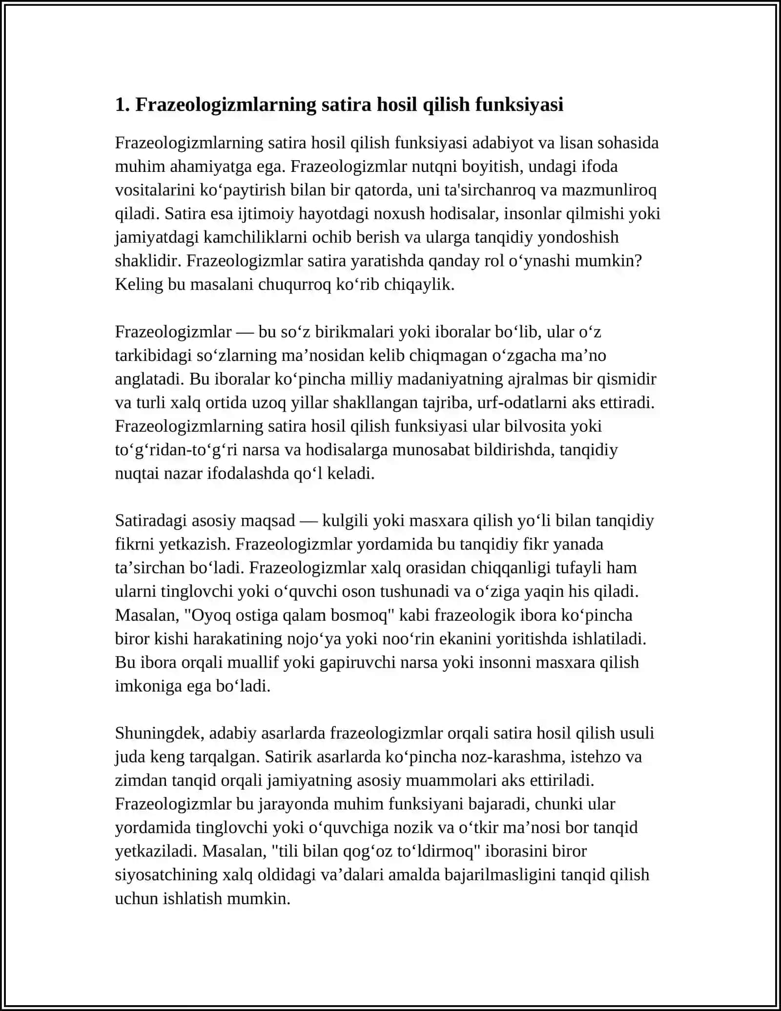 FRAZEOLOGIZMLARNING OKKAZIONAL USLUBIY FUNKSIYALARI 4