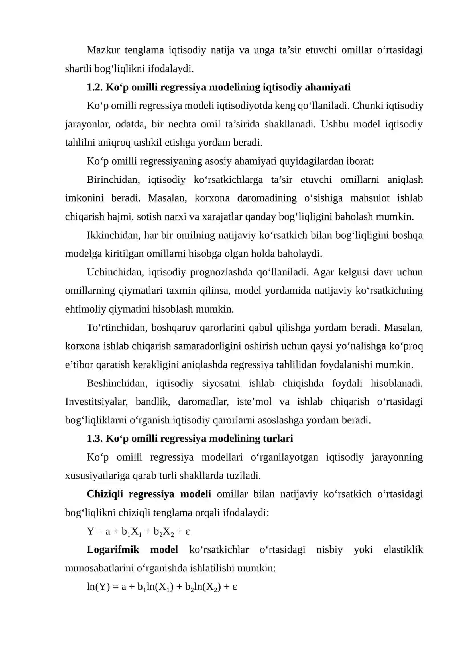 Ko‘p Omilli Regressiya Modeli Yordamida Iqtisodiy Ko‘rsatkichlarga Ta’sir Etuvchi Omillarni Baholash 4