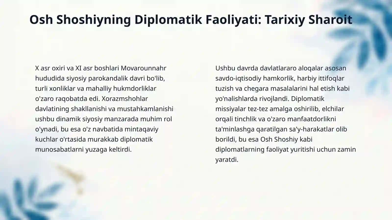 Ash Shoshiyning diplomatik nomalari 4