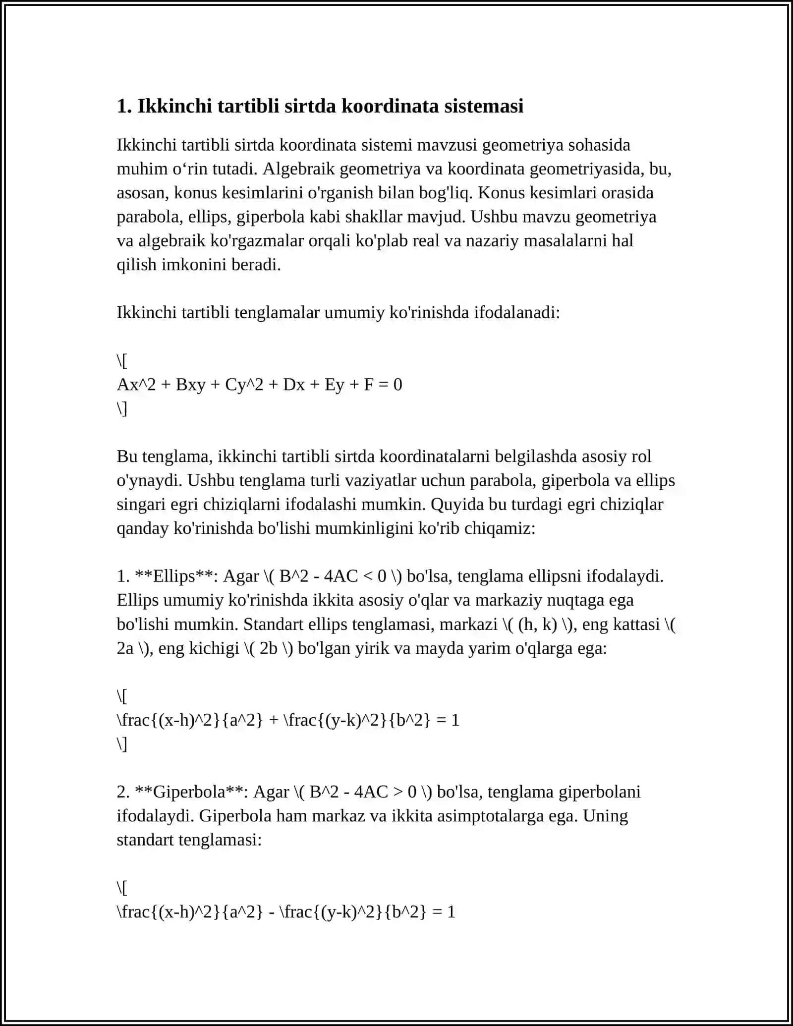 IKKINCHI TARTIBLI SIRTLARNING KANONIK TENGLAMALARI 4