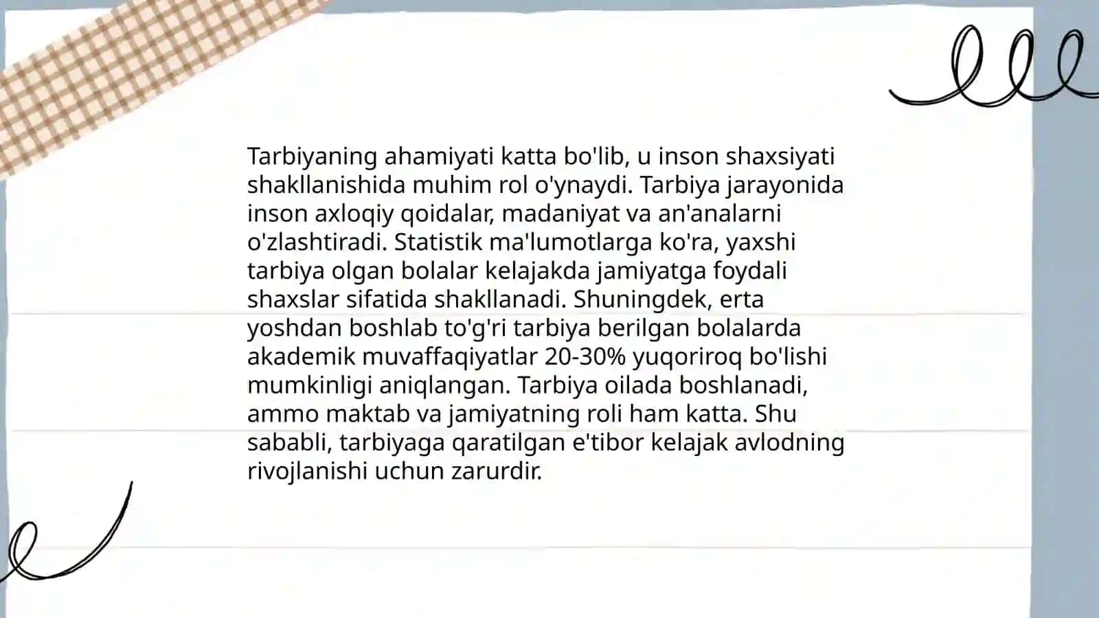Shaxsining rivojlanishi tarbiyasi va ijtimoiylash 4