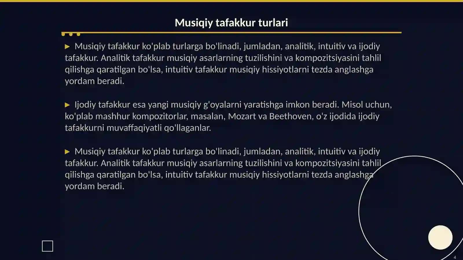 Musiqiy idrok va musiqiy tafakkur 4