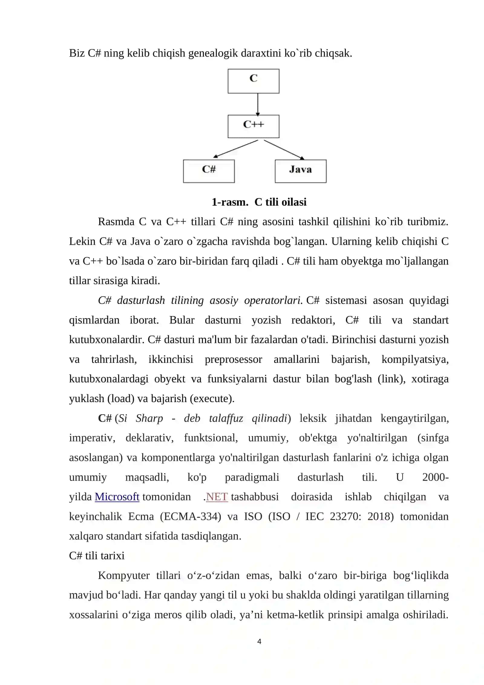 C# dasturlash tili va tarixi 4