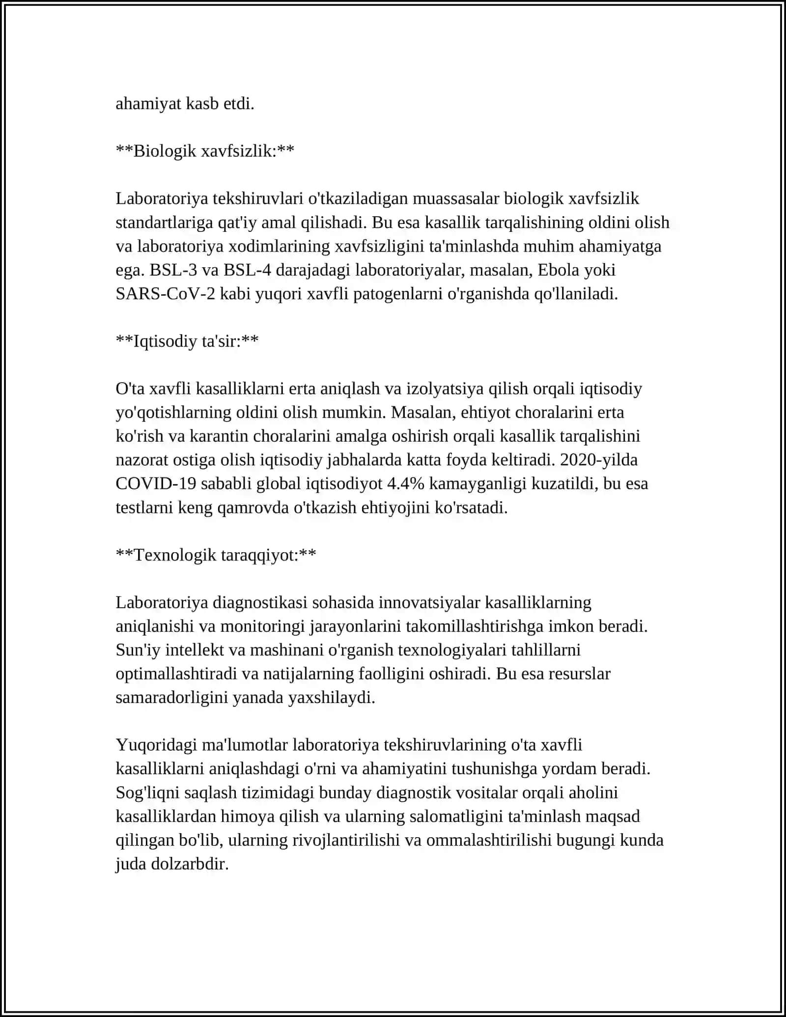 O'TA HAVFLI KASALLIKLARGA CHALINGAN VA GUMON QILINGAN LABORATORIYA TEKSHIRUVI O'TKAZISH UCHUN OLINADIGAN MAHSULOT VA ULARNI MAXSUS LABORATORIYAGA YETKAZIB BERISH TARTIBI. NA'MUNALAR OLISH JAMLANMASI VA ULARDAN FOYDALANISH 4