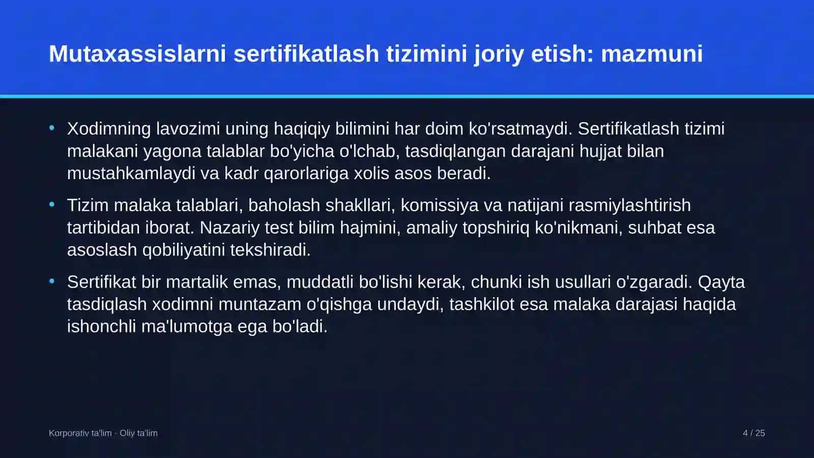 vazirliklarda mutaxassislarni sertifikatlash tizimini joriy etish 8298 4