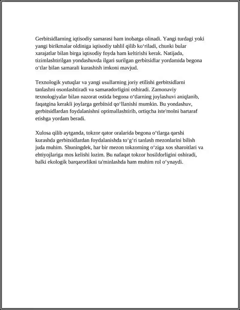 TOKZOR QATOR ORALARIDAGI BEGONA ÔTLARGA QARSHI KURASHISHDA GERBIIDLARDAN FOYDALANISH 4