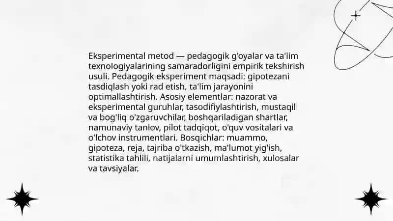 Pedagogika fanining ilmiy- tadqiqot metodlari 4
