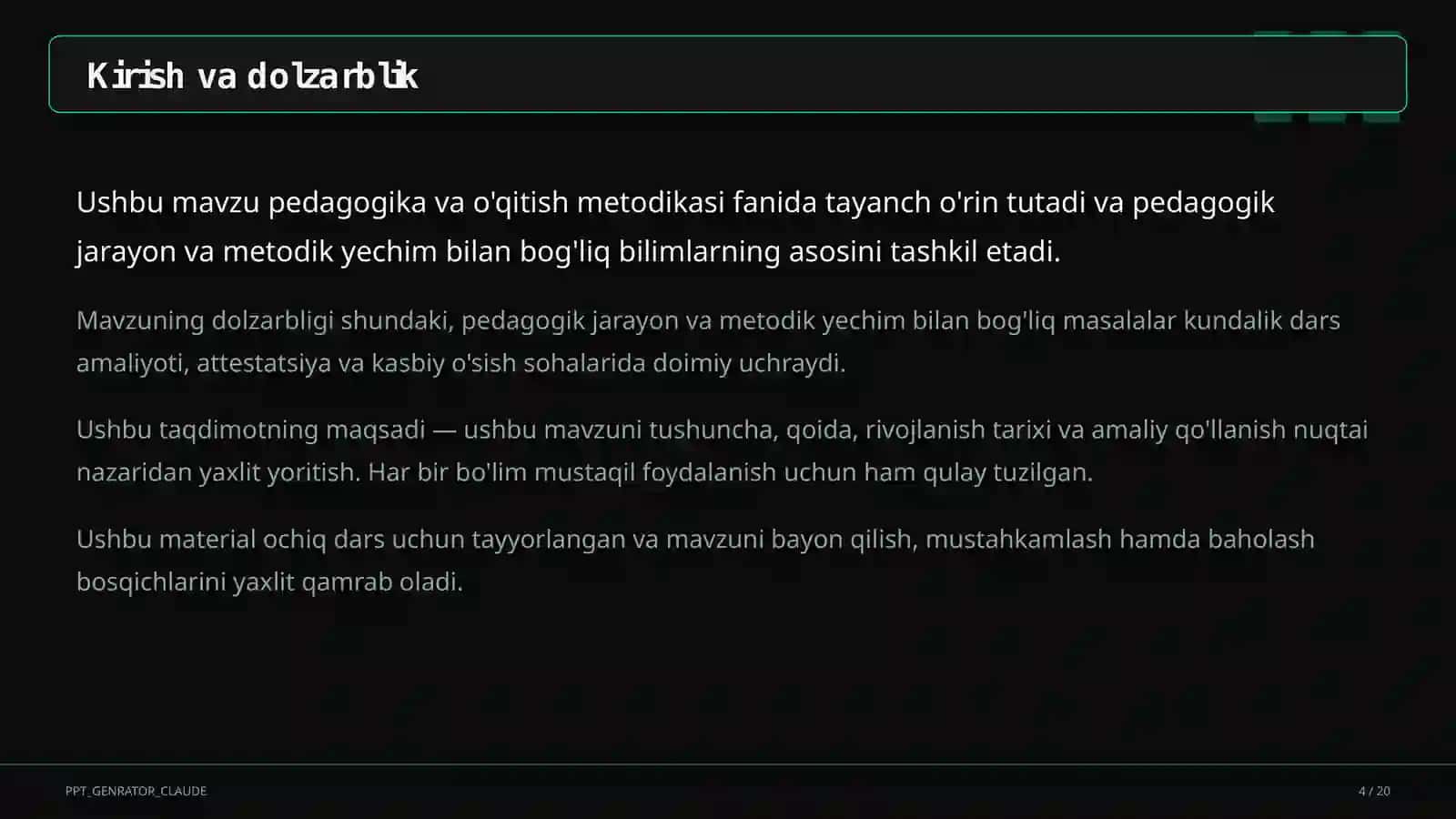 O'qituvchilarning Milliy sertifikatiga tayyorgarlik 4