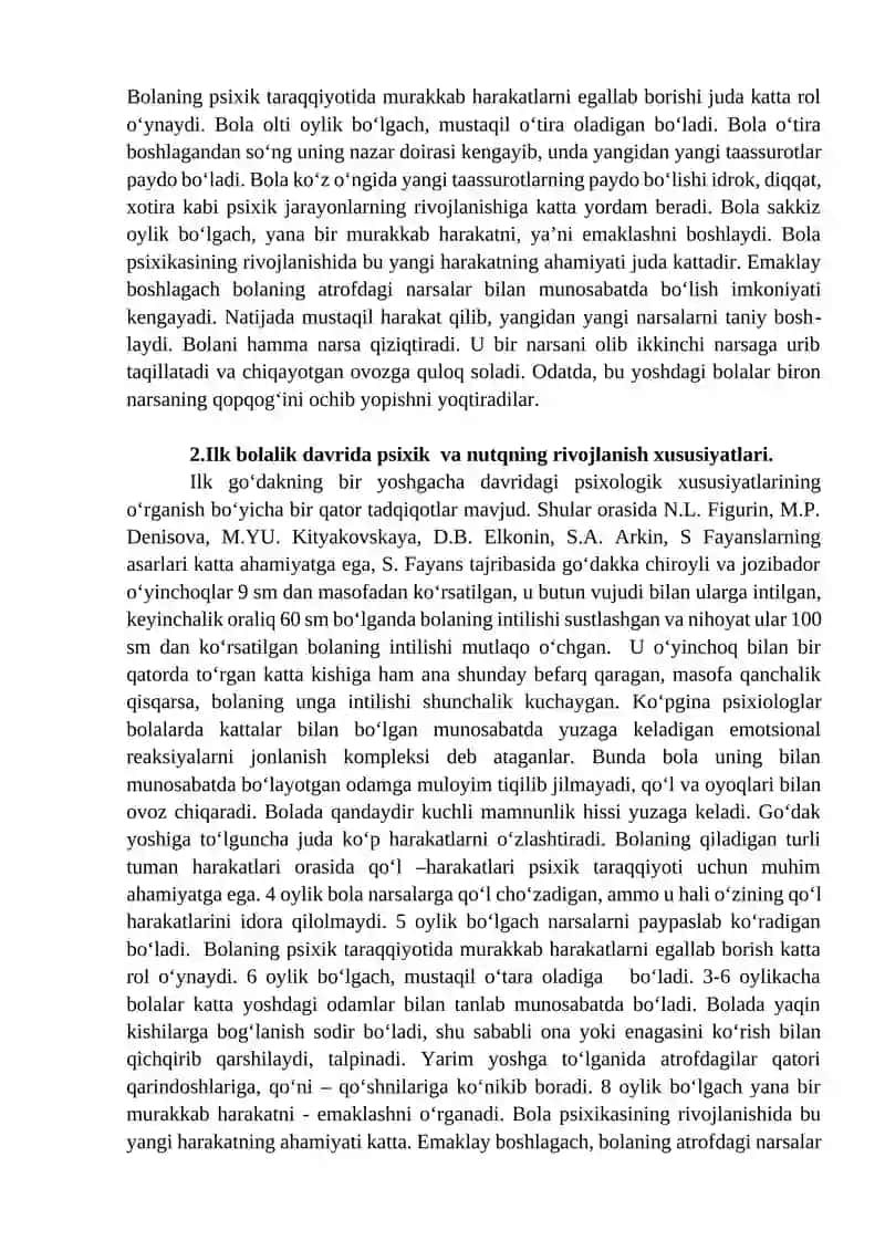 Chaqaloqlik va ilk bolalik davrining psixologik xususiyatlari 4