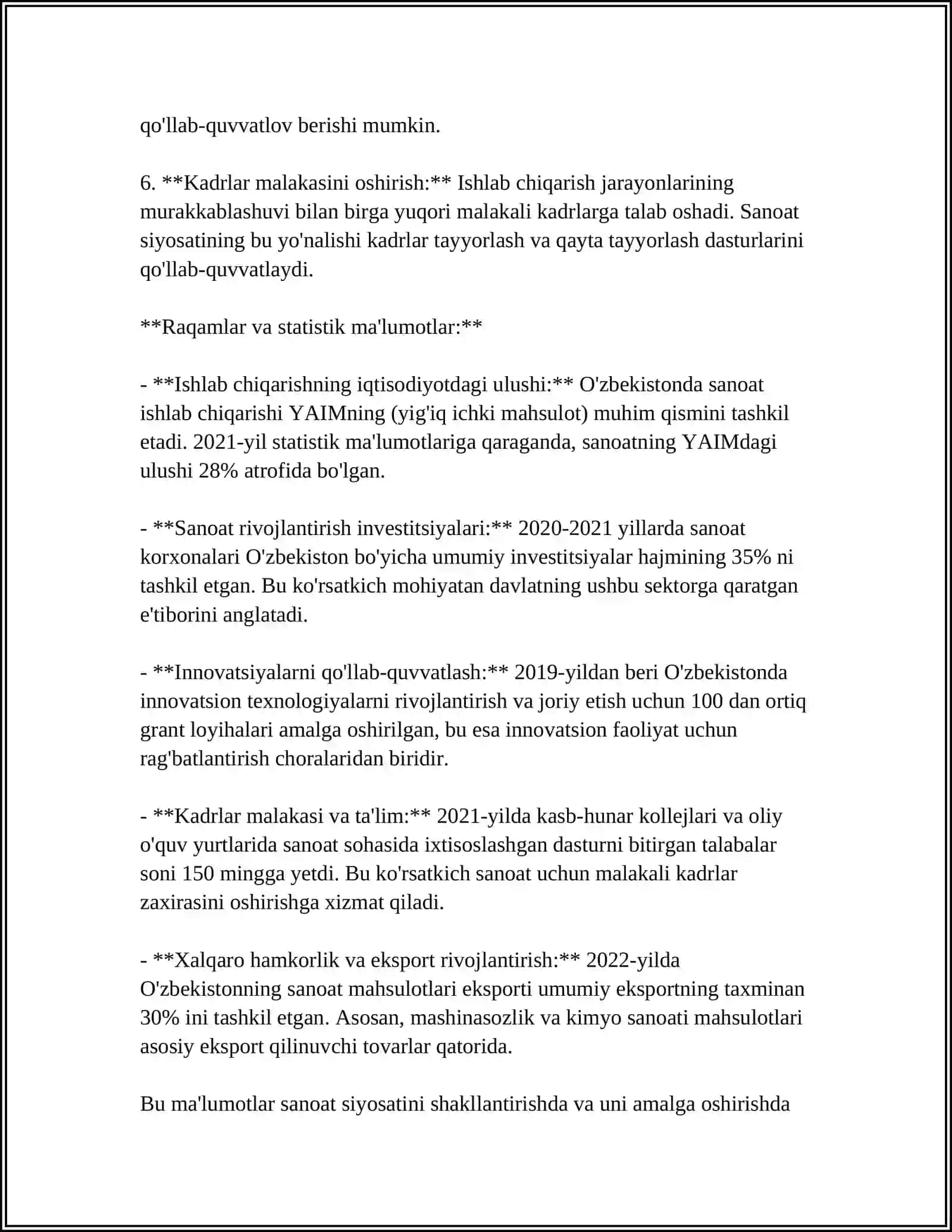 SANOAT SIYOSATINING MAQSAD VA VAZIFALARI 4