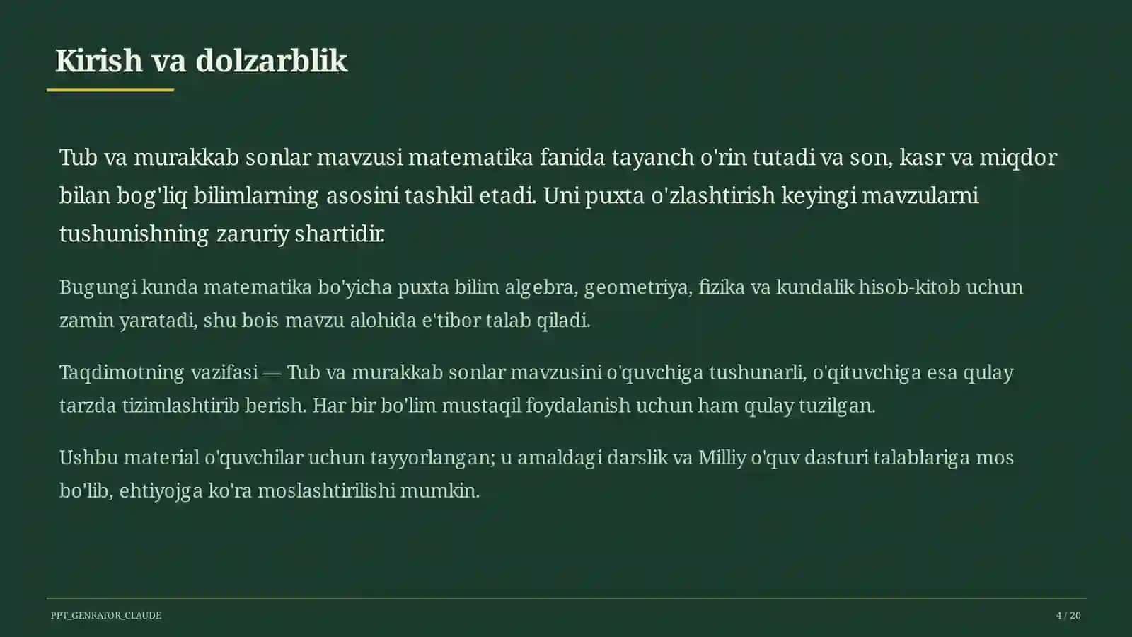Tub va murakkab sonlar (5-sinf) 4