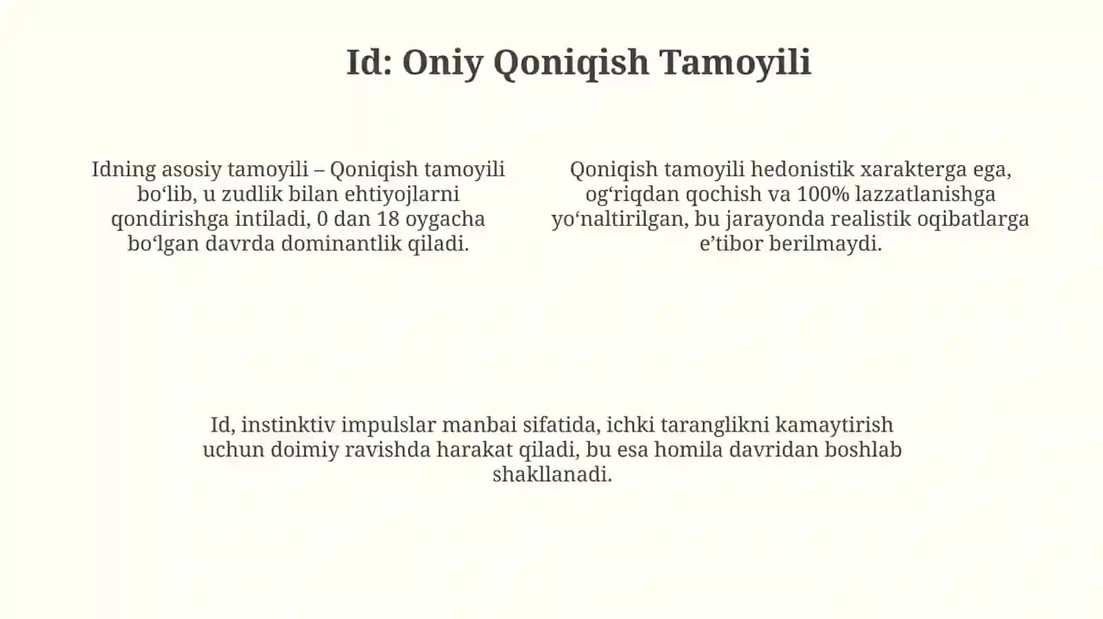 Z.Freyd psixoanaliz asoslarida Id Ego va super Ego haqida 4