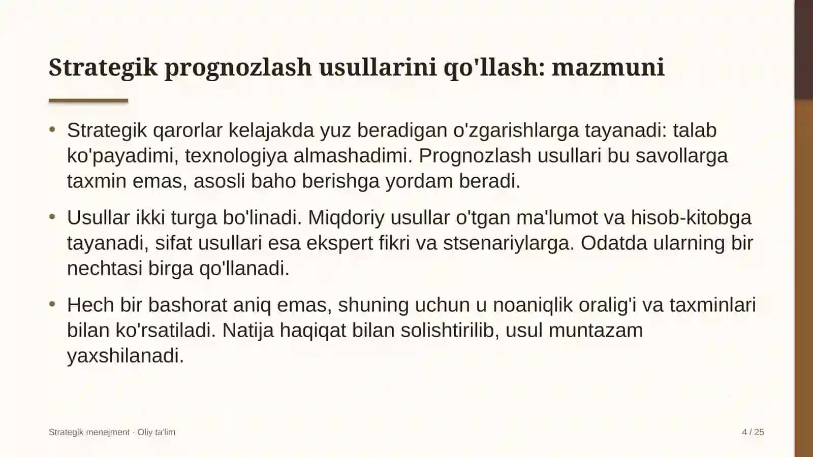 Kompyuter servis markazlarida strategik prognozlash usullarini qo'llash 4