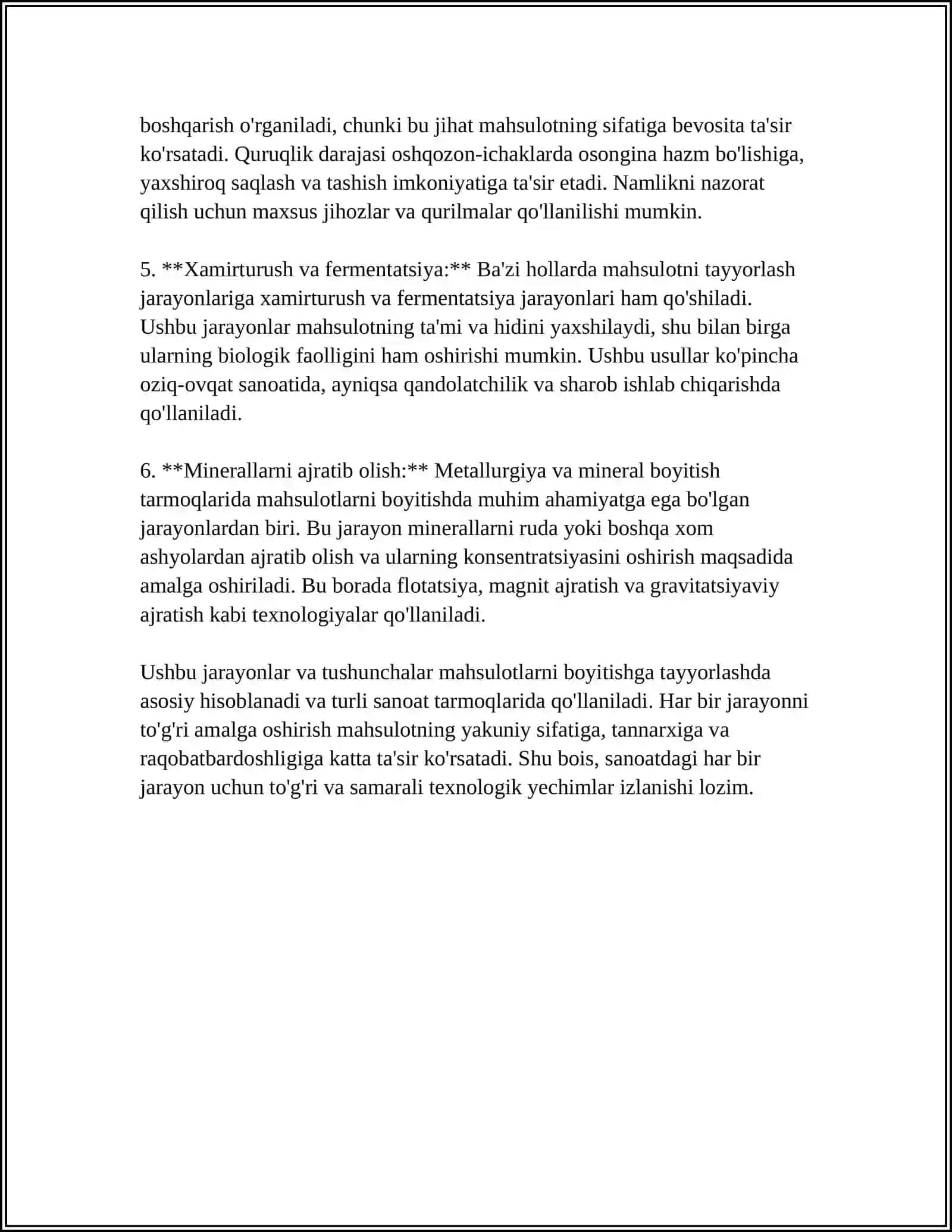 MAHSULOTLARNI BOYITISHGA TAYYORLASHDA TASNIFLAGICHLARNING O’RNI VA TURLARI 4