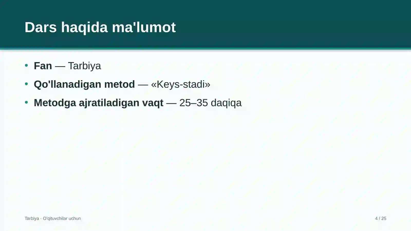 tarbiya darslarida keys stadi metodidan foydalanish 2442 4