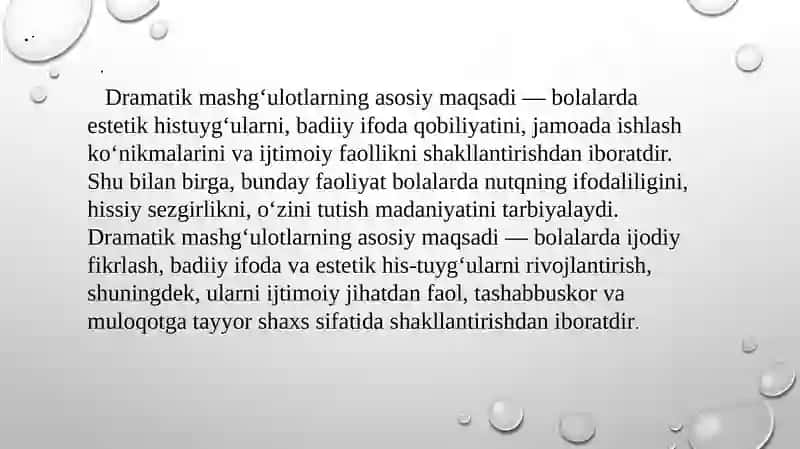 Drammatik mashg‘ulotlarda xalq qo‘shiqlaridan foydalanish 4