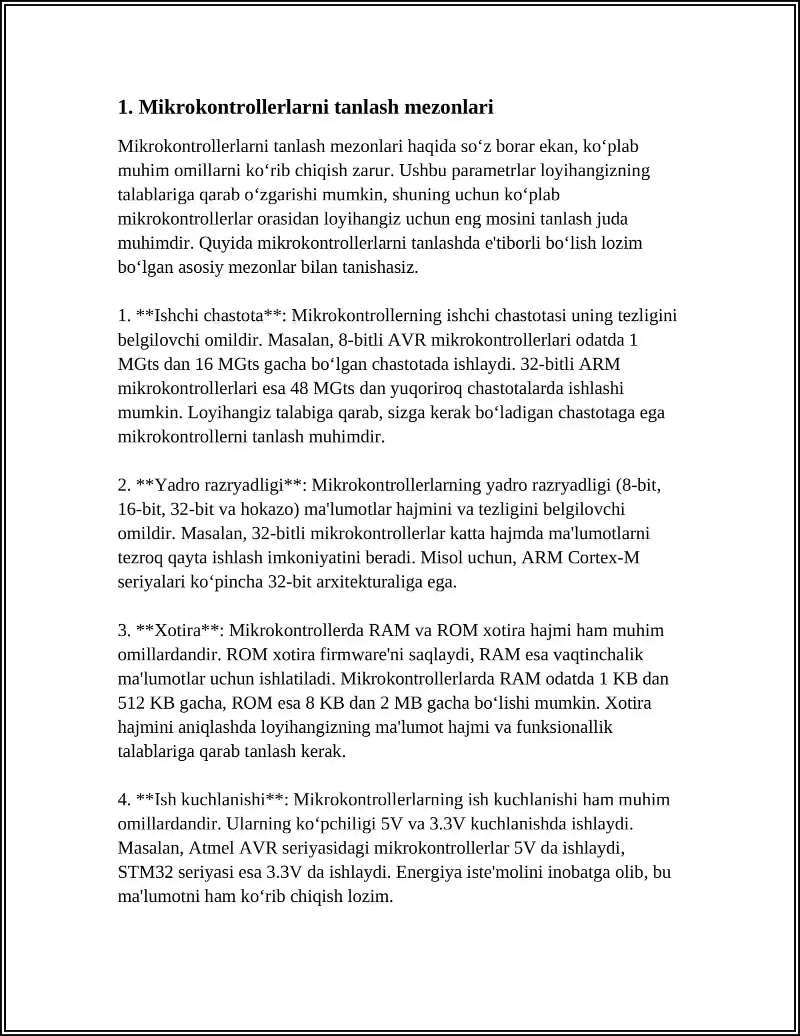 SIGNALLARGA ISHLOV BERISHDA QO‘LLANILADIGANMIKROKONTROLLERLAR TAHLILI 4