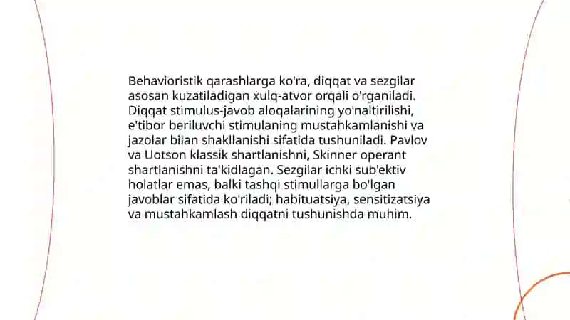 Psixolog olimlarning diqqat va sezgilar haqidagi qarashlari 4