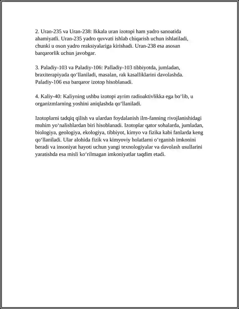 IZATOP VA IZOBARLAR. YADRO REAKSIYALARI. RADIOAKTIVLIK 4