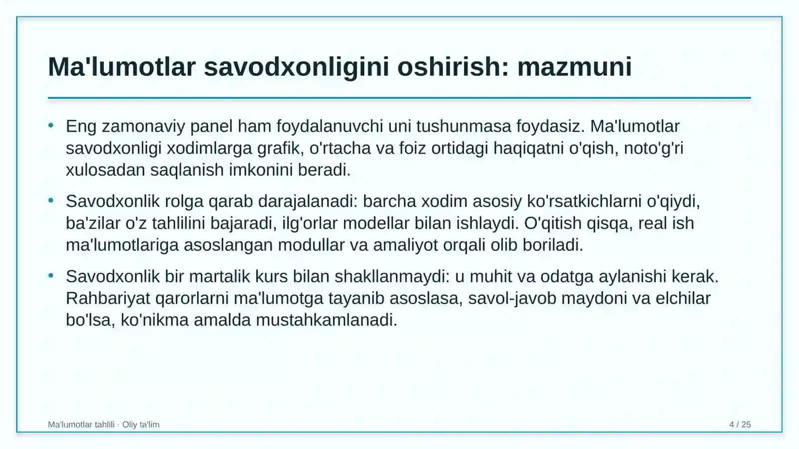 gazeta tahririyatlarida xodimlarning ma'lumotlar bilan ishlash savodxonligini oshirish 5474 4