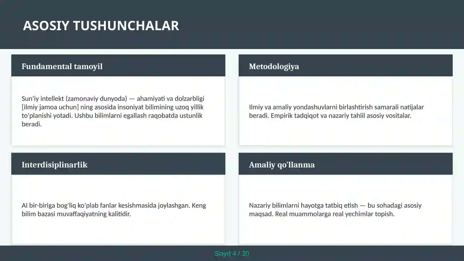 Sun'iy Intellekt (Zamonaviy Dunyoda) — Ahamiyati va Dolzarbligi [Ilmiy Jamoa Uchun] 4