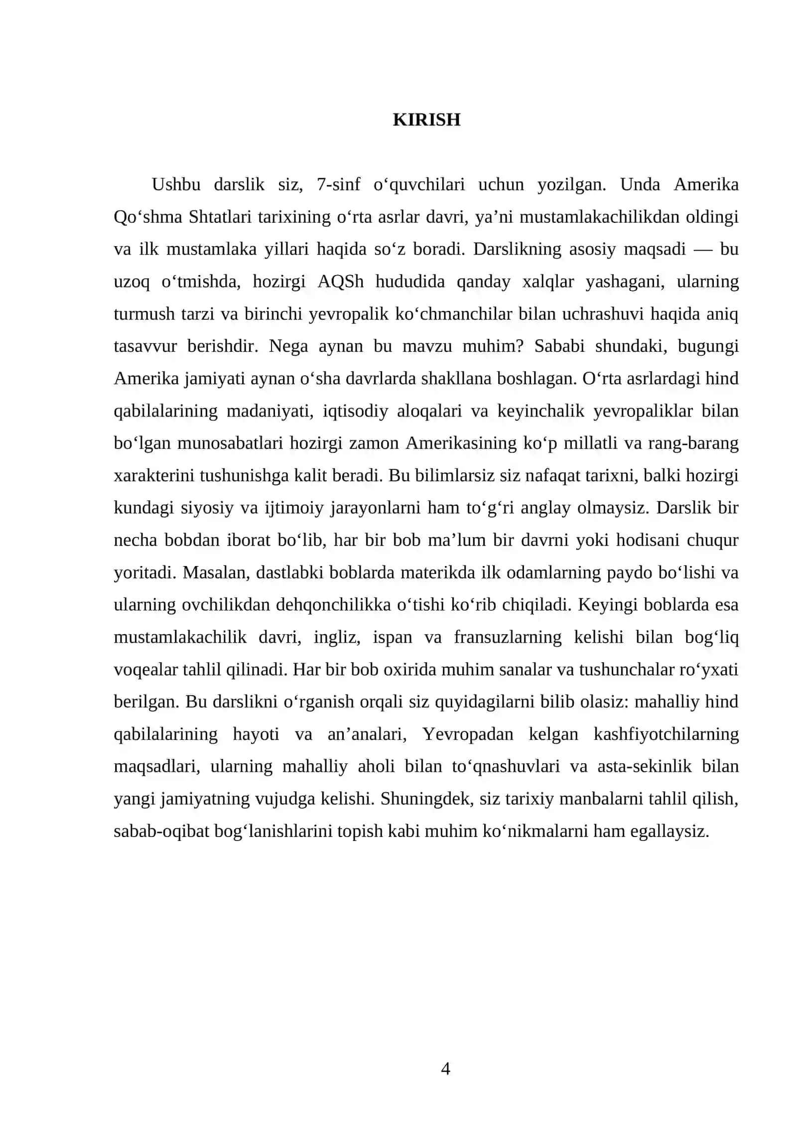 AMERIKA O‘RTA ASRLARDA. 7- SINF 4